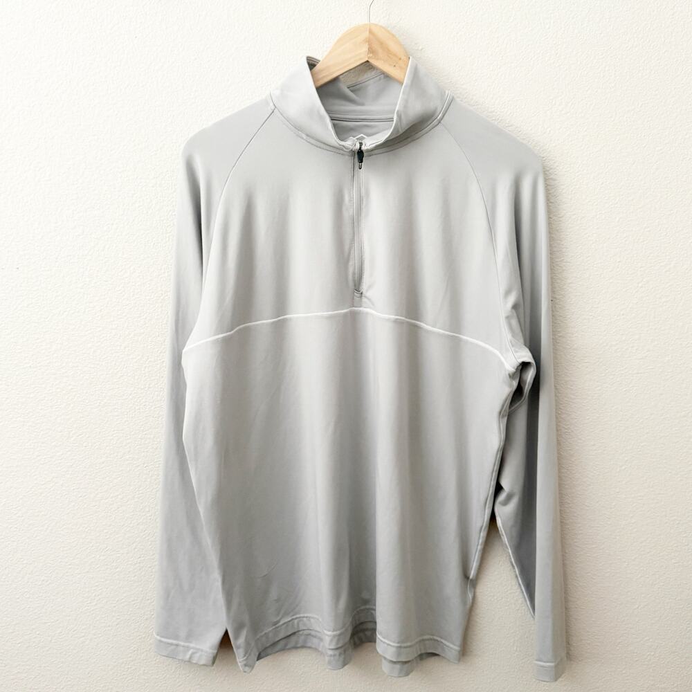 SUN MOUNTAIN | Gray Quarter Zip Pullover Golf Top Second Layer II | Large